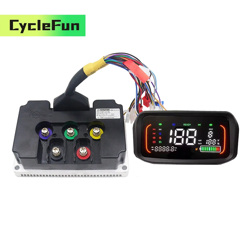 

Hall DC New Fardriver ND72680 Controller 350A 5000W-6000W Programmable with ONE-Line N1S Display For PMSM Motor