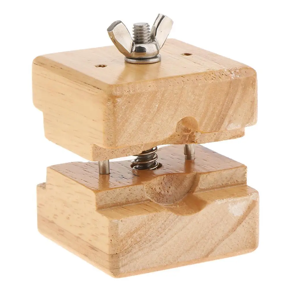 Wooden Reversible Watch Case Clamp Tool Adjustable Movement Holder for Mechanical Watches Repair Kit