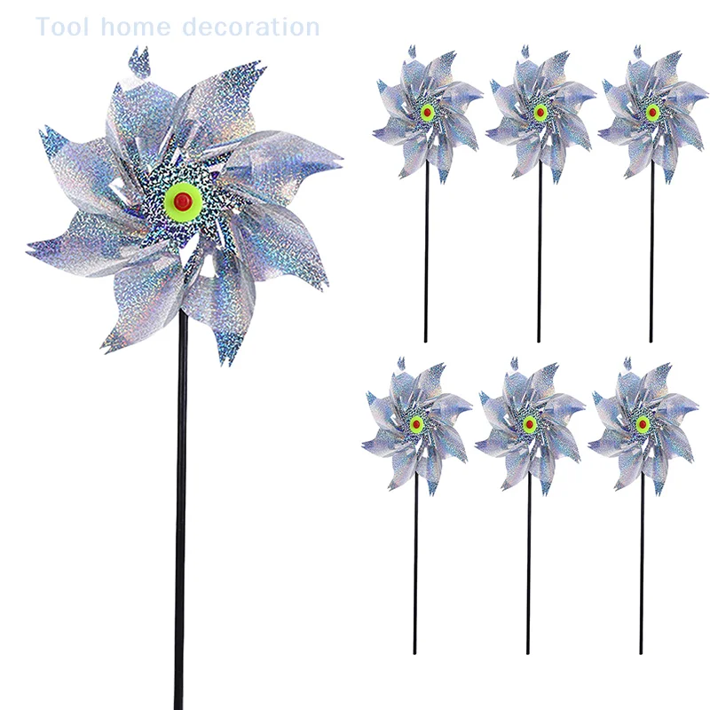 Garden Bird Repellent Pinwheel - Reflective Scarecrow Spinner, Shiny Decoration Deters Birds