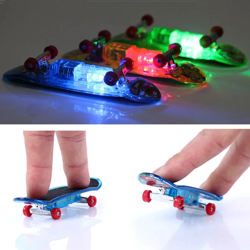 LED Light Mini Alloy Finger Skateboard Professional Finger Skateboard tastiera Scrub Finger Skateboard bambini giocattoli luminosi H23