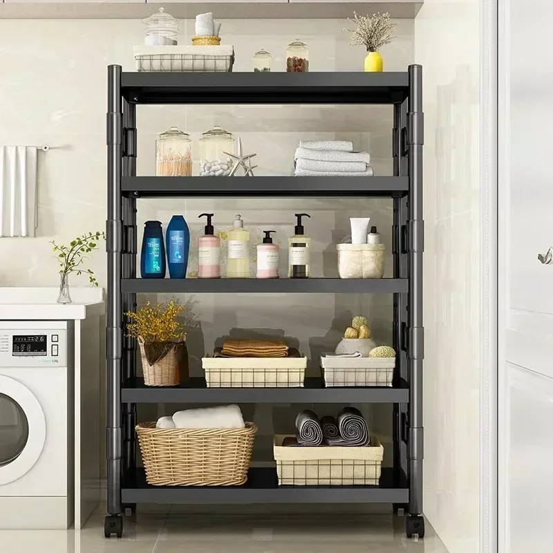 

Household Goods Kitchen Rack Floor-to-ceiling Multi-functional Microwave Oven Storage Rack Simple Household Mobile Storage Rack