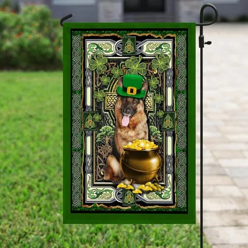 German Shepherd Shamrock. Irish Celtic Cross Flag Graden Flag XXH LLP LLX uui