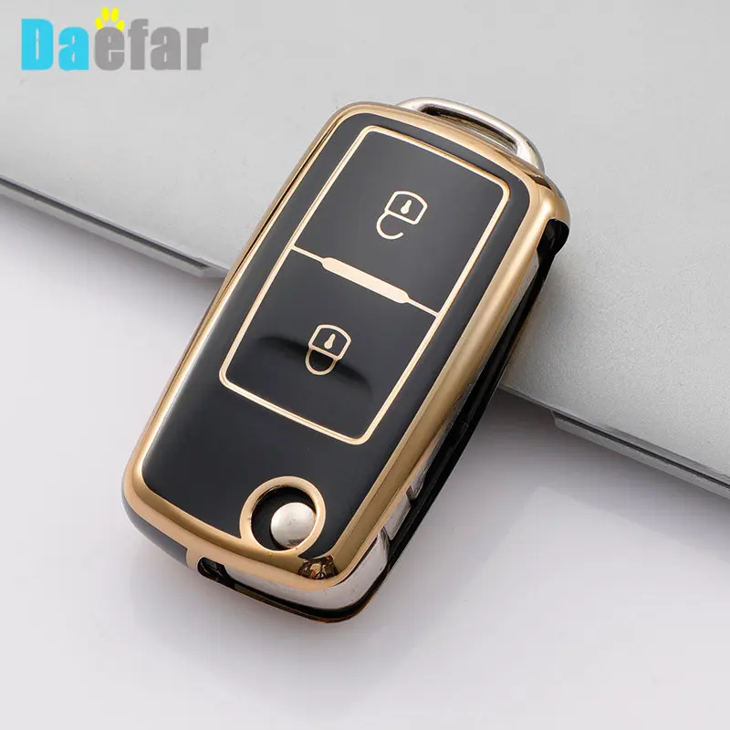Чехол для автомобильного ключа из ТПУ для VW Volkswagen MK4 Bora Golf 4 5 6 Jetta Passat Polo камера Bora Touran Skoda Seat 2 3