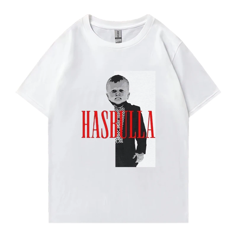 Hot sale Hasbulla Scarface print 2024 vintage T Shirts Men Women Casual Oversized Tops Unisex Pure Cotton short sleeve t-shirt