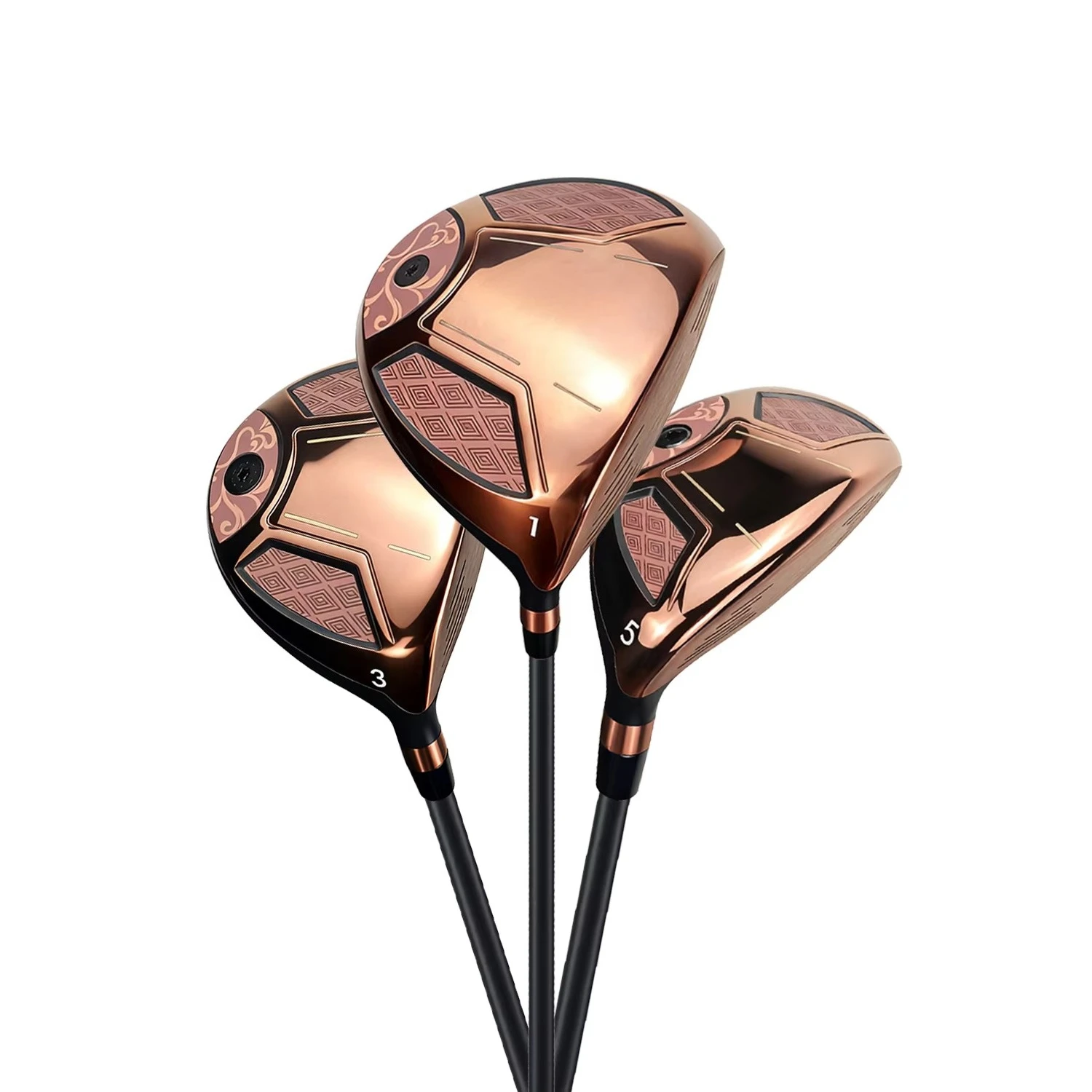 مجموعة نادي الجولف باللون الذهبي الوردي/الشمبانيا الذهبي للنساء والرجال مخصصة لليد اليمنى من الألومنيوم والكربون الصلب (لا تشمل الحقيبة) بوسوت #1