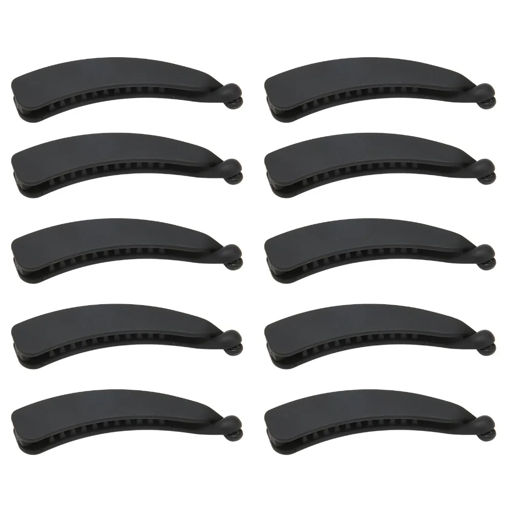 10PCS Elegant Banana Hair Clip Sweet Fashionable Ponytail Holder Safe Clip Black Color Hair Accessories For Women