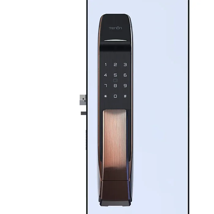 A2c Biometric Fingerprint Lock Self Locking Automatic Push Pull Smart Door Lock