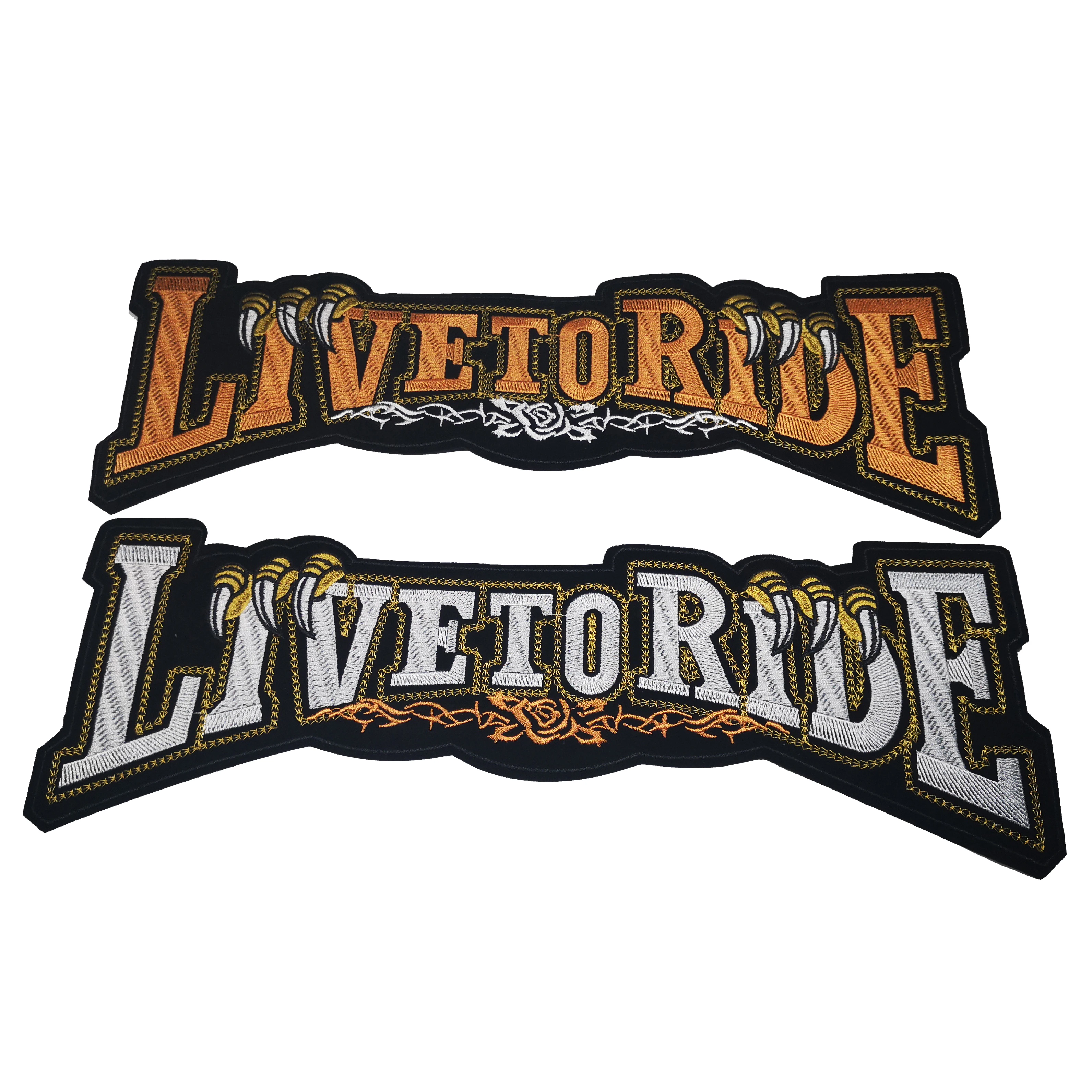 Live To Ride Eagle For Jacket Back Vest Biker badge Paw Claw Clothes ricamo Patch Applique accessori ferro su 30*11cm