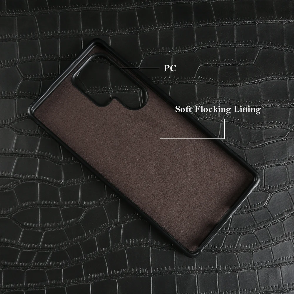 Etui na telefon ze skóry krokodyla do Samsung Galaxy S26 S25 S24 Ultra S23 S22 S21 Plus S20 FE Note 20 A16 A17 A55, tylna obudowa, futerały — zdjęcie produktu 3