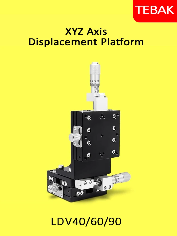 XYZ 3Axis LDV40/50/60/80/90 Manual Displacement Stage Precision Manual Linear Slide Adjustment Platform Cross Guide Linear Table