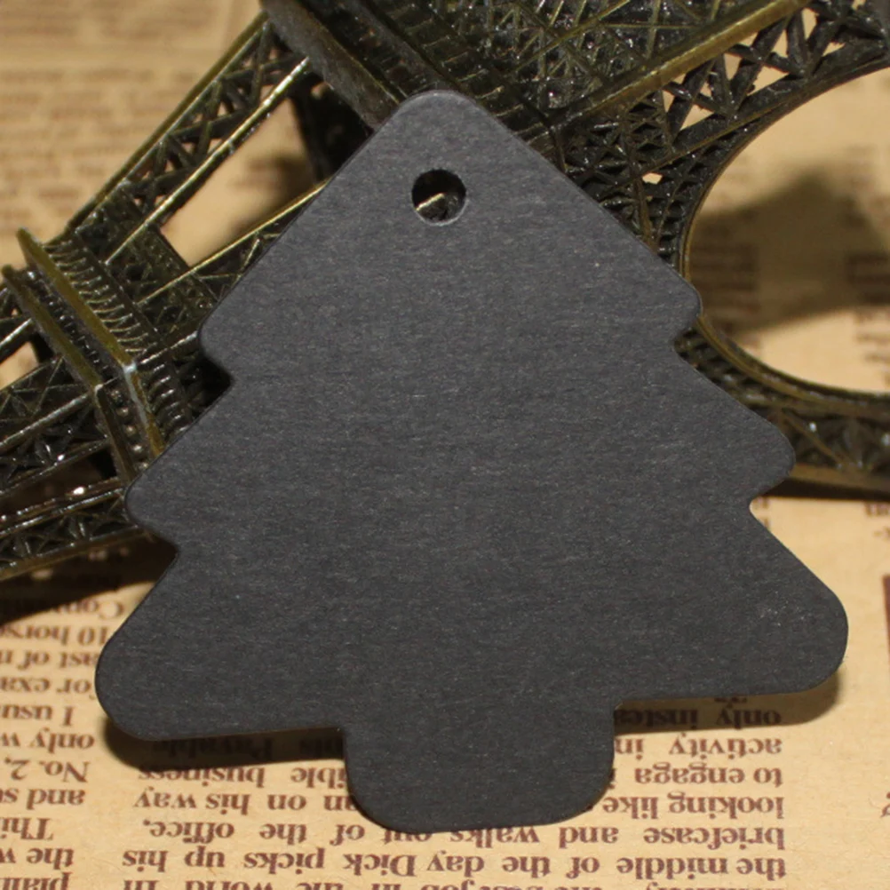 100 Pcs Christmas Tree Hang Tag Name Tags Gift Shaped Label Stickers Happy Holiday Labels