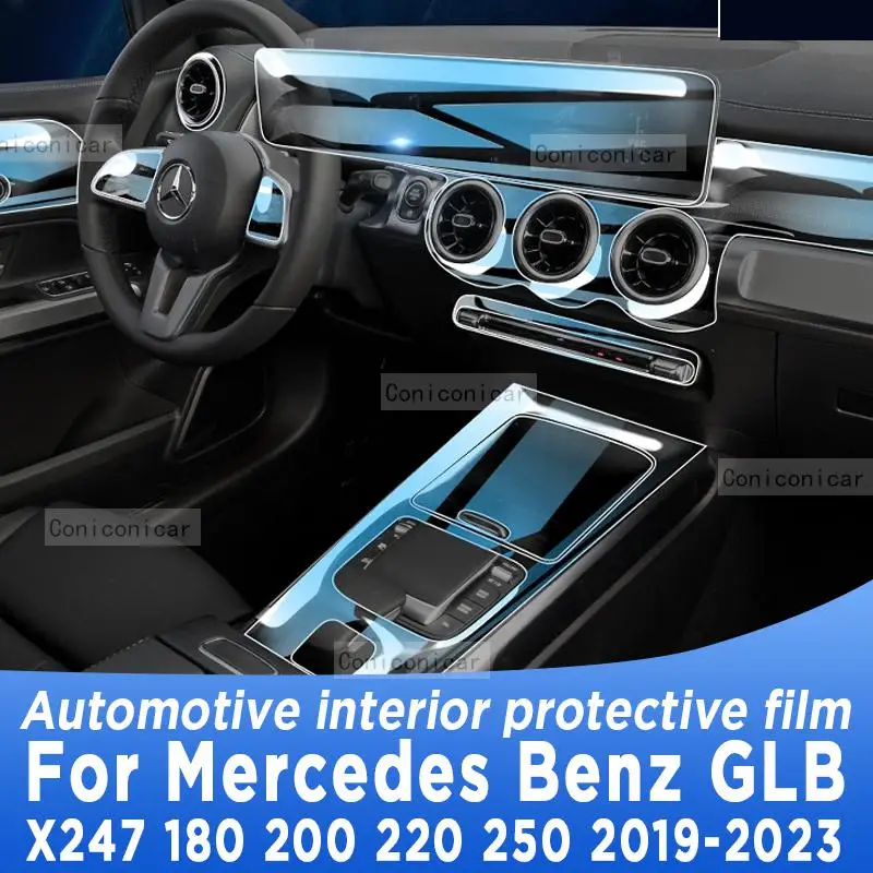 For Mercedes Benz GLB X247 2019-2023 Car Interior Film Dashboard piano board Shift center console Anti-scratch TPU PPF Film