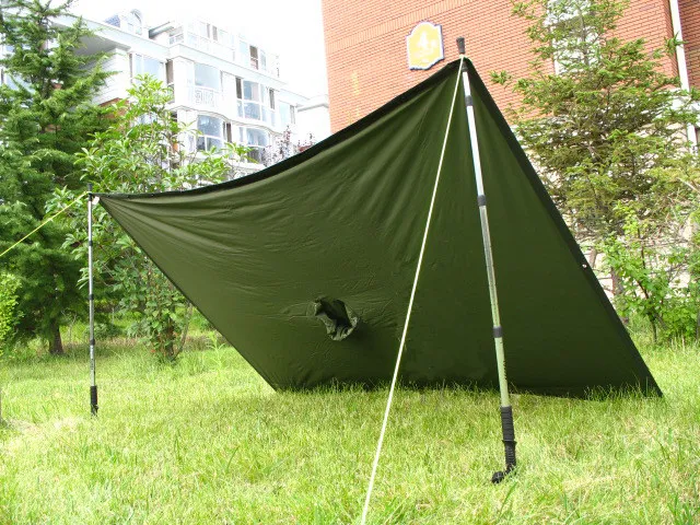Multifunktionaler Wasserdichter Regenmantel für Draußen, Taktisches Zeltuntergrundtuch, Überlebensunterstand, Camping- und Wanderausrüstung – Detail 4