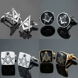 Men's French shirt cufflinks copper material enamel polished Freemason cufflinks fashion brand clothing accessories wholesale