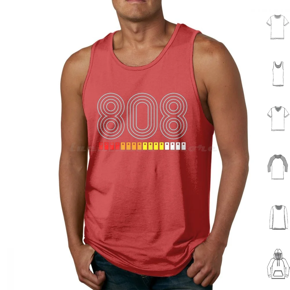 808 Tank Tops Vest Sleeveless 808 Electronic Dance House Acid 1987 Chicago Rave Club Music Trance Bleeps 87 303 909 Tb