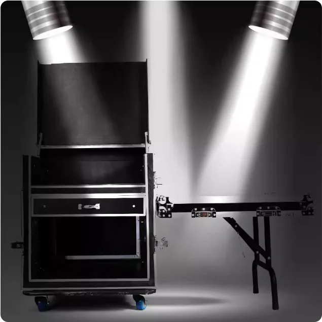 Professional 16U Airflow Rack Cabinet with Adjustable Rails for Audio Power Amplifier & Mixer Stage Equipment