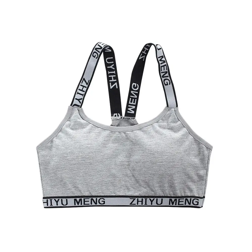 

1Set Casual Cotton Girls Bras Panties Sets Breathable Letter Lingerie Set Elastic Comfortable Bra Vest