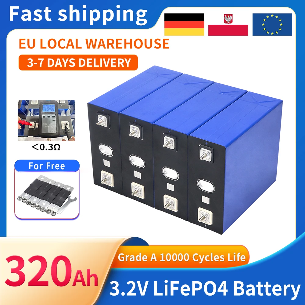 Batteria Lifepo4 3.2V 320AH 360AH Grado A Fai-da-Te 12V 24V 48V Ricaricabile Cella al Litio Ferro Fosfato per Carrelli Barche Esente da Tasse