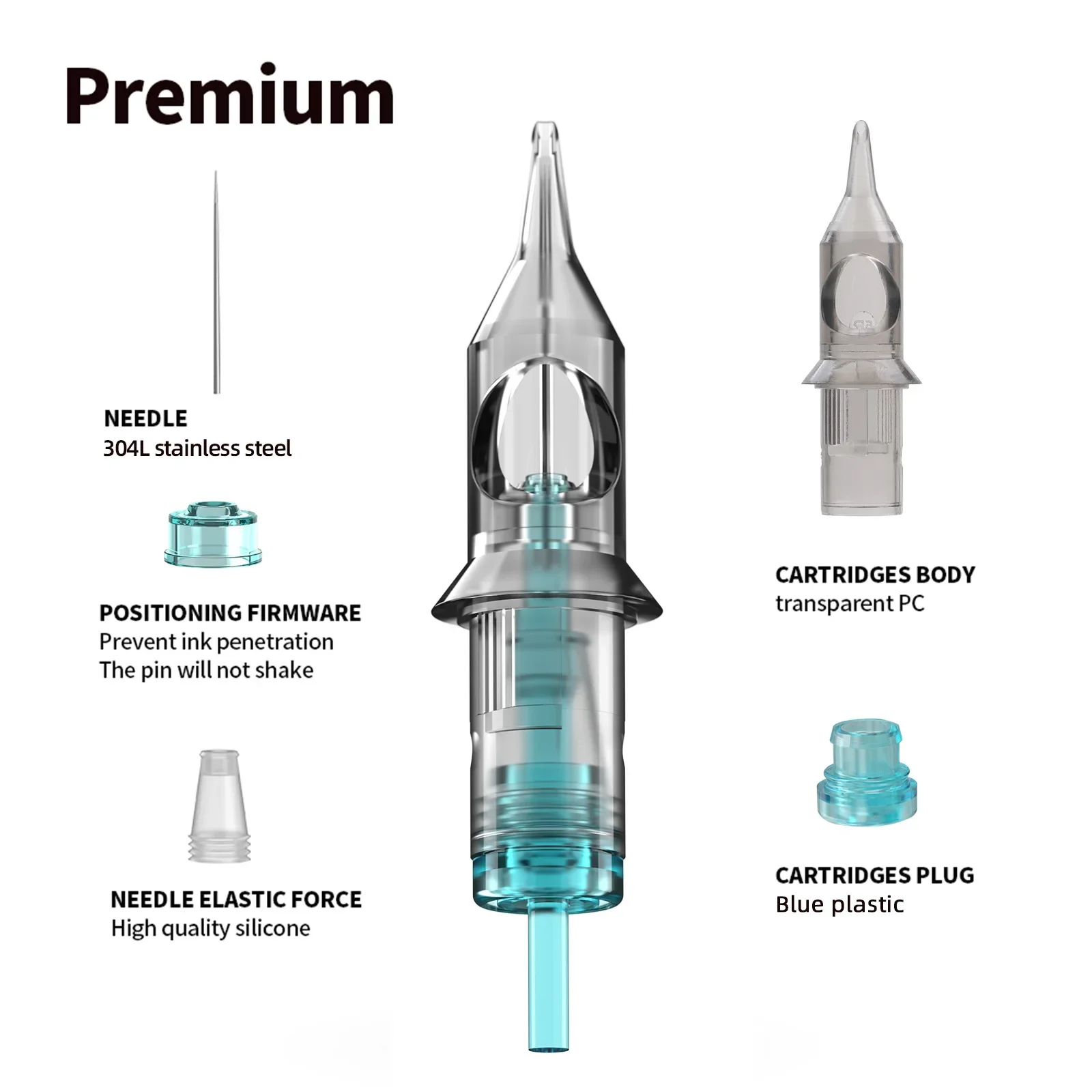 0.25 0.3MM Sterilized Safety Tattoo Needles Cartridge Korean Makeup For Permanent Microblading Machine Round Liner Needle