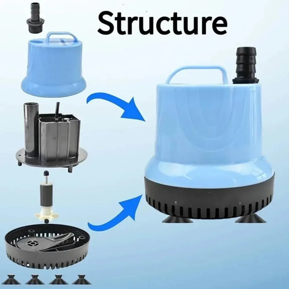 5/15/35/55W with  Pipe Submersible Water Pump Aquarium Circulating Pump Filter Bottom Suction  Fish Tank Water
