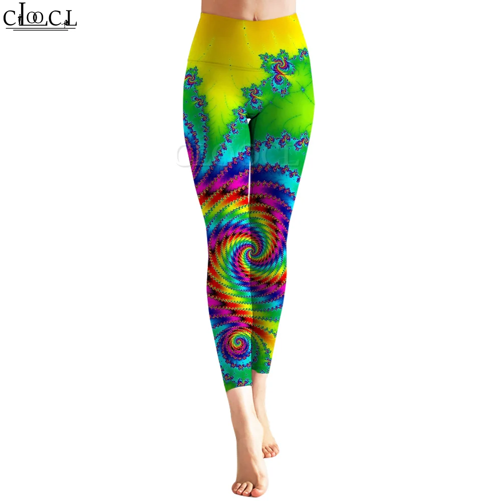 CLOOCL Gymleggings Dames Naadloze Legging Kleur Vortex 3D Printing Broek Enkellange Panty Legging Trendy Yogabroek