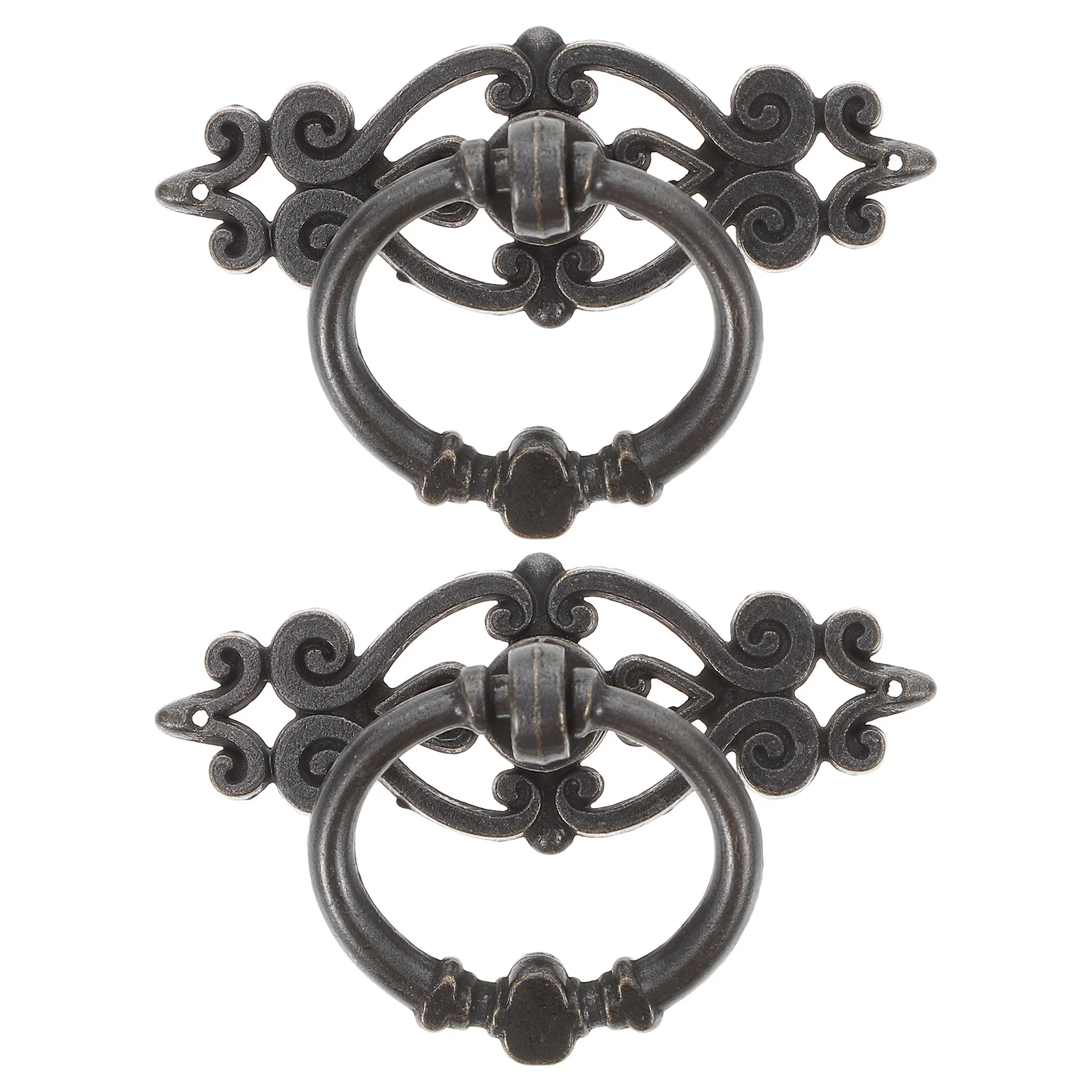 

6 Pcs Ring Handle Pull Zinc Alloy Vintage Drawer Pulls Knobs Dresser Handles Furniture Hardware Cabinet Wardrobe
