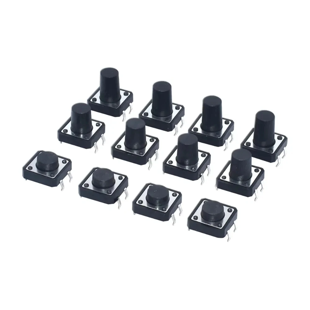 20PCS 12x12 12*12*4.3mm 5mm 6 7 8 9 10 11 12 13 14 15 16 17 4Pin Tactile Tact Push Button Micro Switch Self-reset DIP Switches