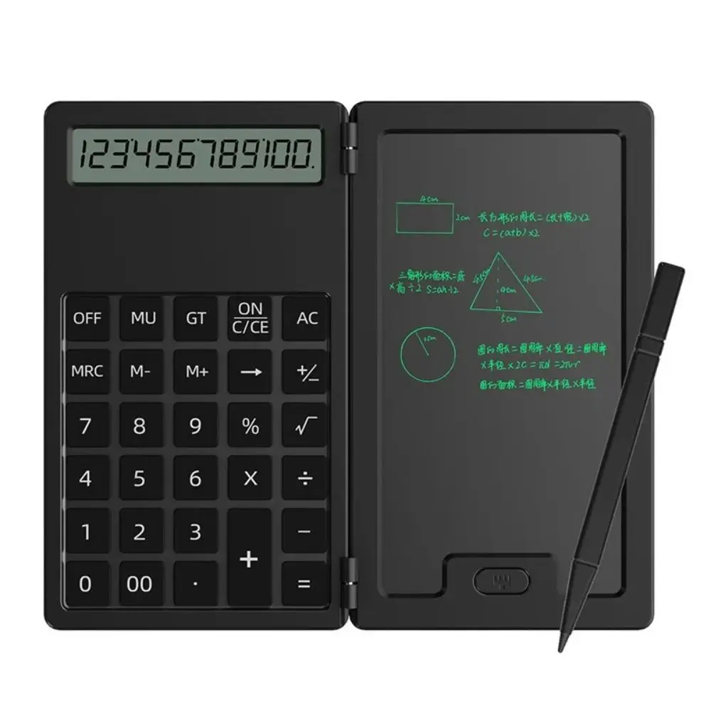 2in1 Mini Calculator with Tablet Portable 12 Digits Digital Writing Tablet Stylus Pen Erasable Scientific Calculator Business