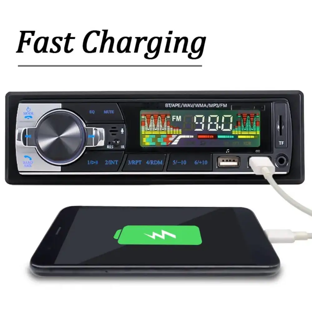 1 قطعة راديو السيارة Srereo1din مشغل MP3 اللاسلكي 60Wx4 FM استقبال مع جهاز التحكم عن بعد AUX/USB/TF بطاقة في داش عدة العالمي