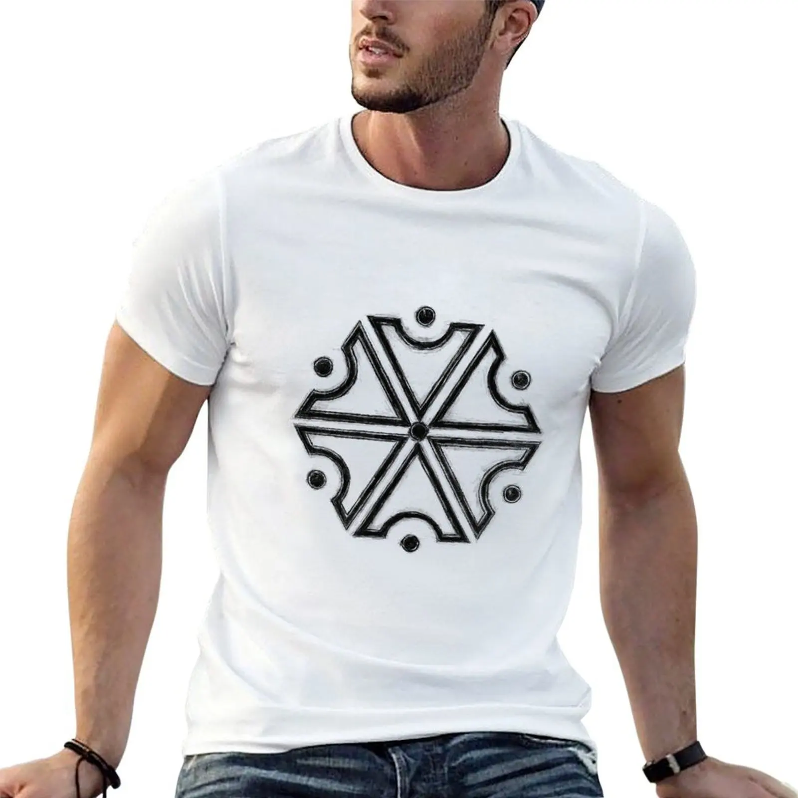 

Perun, Slavic God of Thunders symbol T-Shirt t shirts for man graphic vintage t shirts for man cotton funny T-Shirt