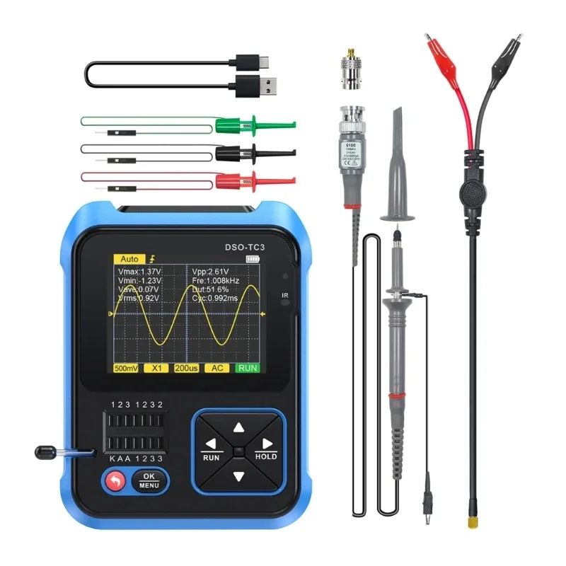 823PopularDSO-TC3 Digital Oscilloscope Transistor Tester Signal Generator 3 in 1 Multifunction Electronic Component Tester