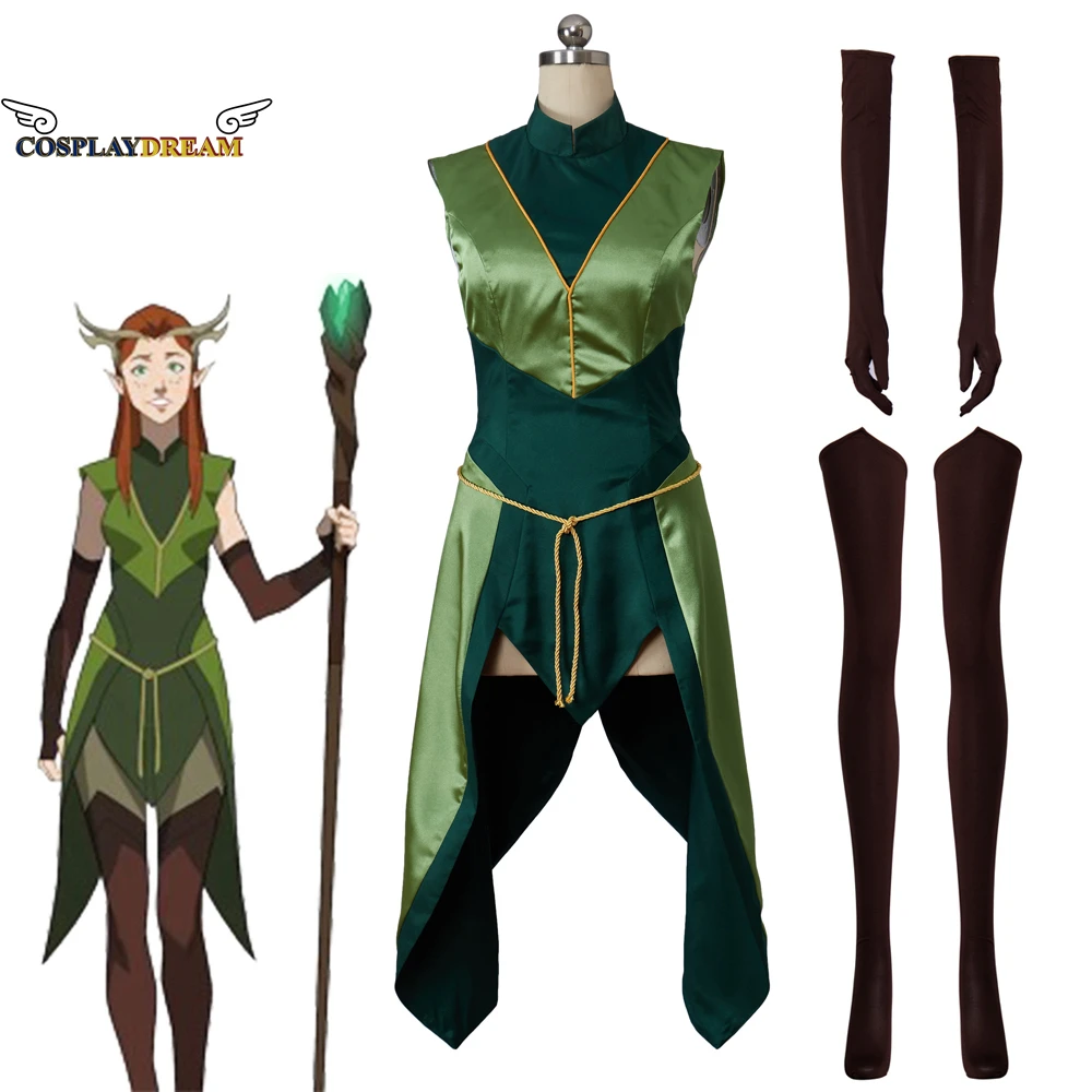 The Legend Keyleth Cosplay Costume pour femme, uniforme complet, robe trempée pour adulte