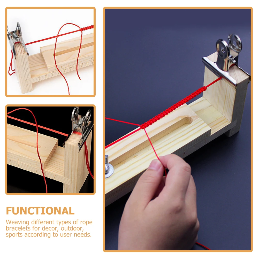 

3-Legs Braiding Bracelet Lanyards Maker Kit Knitting Weaving DIY Craft Weaving Kit Round Clamps Fixed Easy Operation