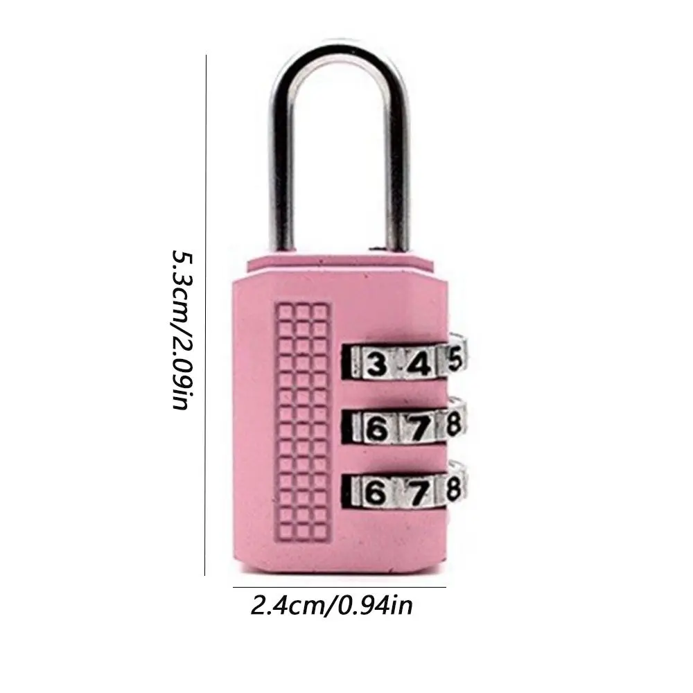 Multifunctional Mini Number Lock Durable 3 Digit Password Lock Solid Color Anti-theft Alloy Padlock Trolley Case