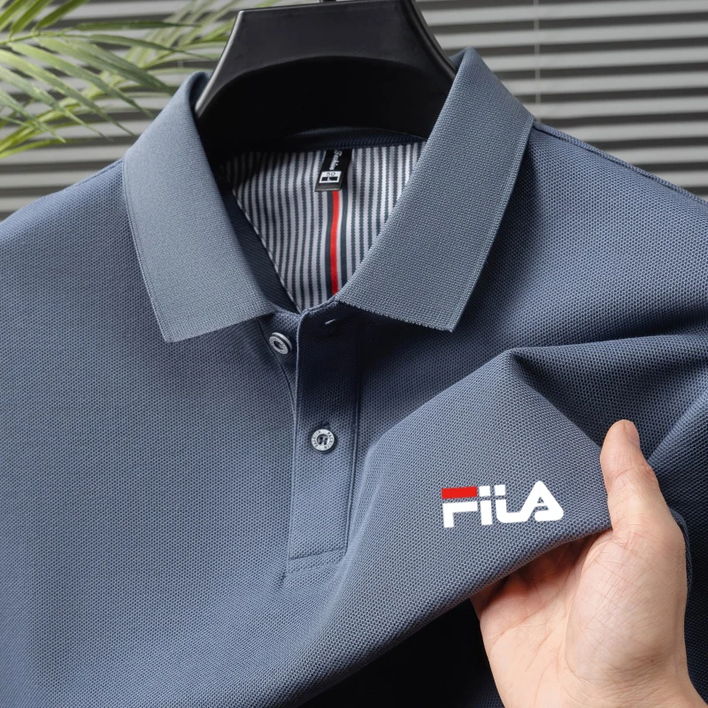 

The new summer men's polo shirts feature a collar design,embroidered patterns, buttoned collar opening design and short sleeves.