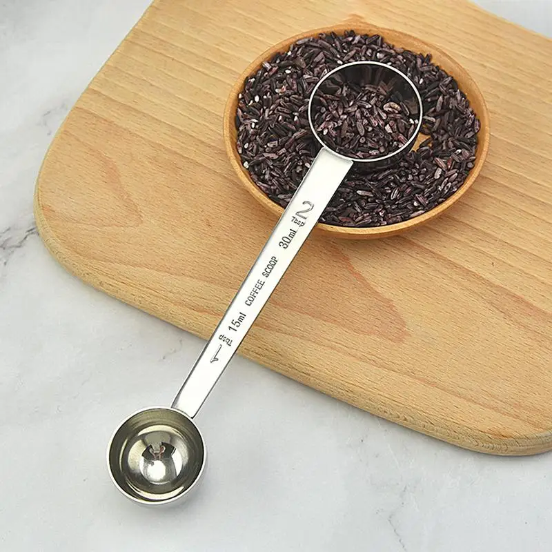 Stainless Steel Coffee Scoop Double Head Tea Spoons Coffee Scoop Food Grade Demitasse Spoons Dessert Spoons Measuring Spoons
