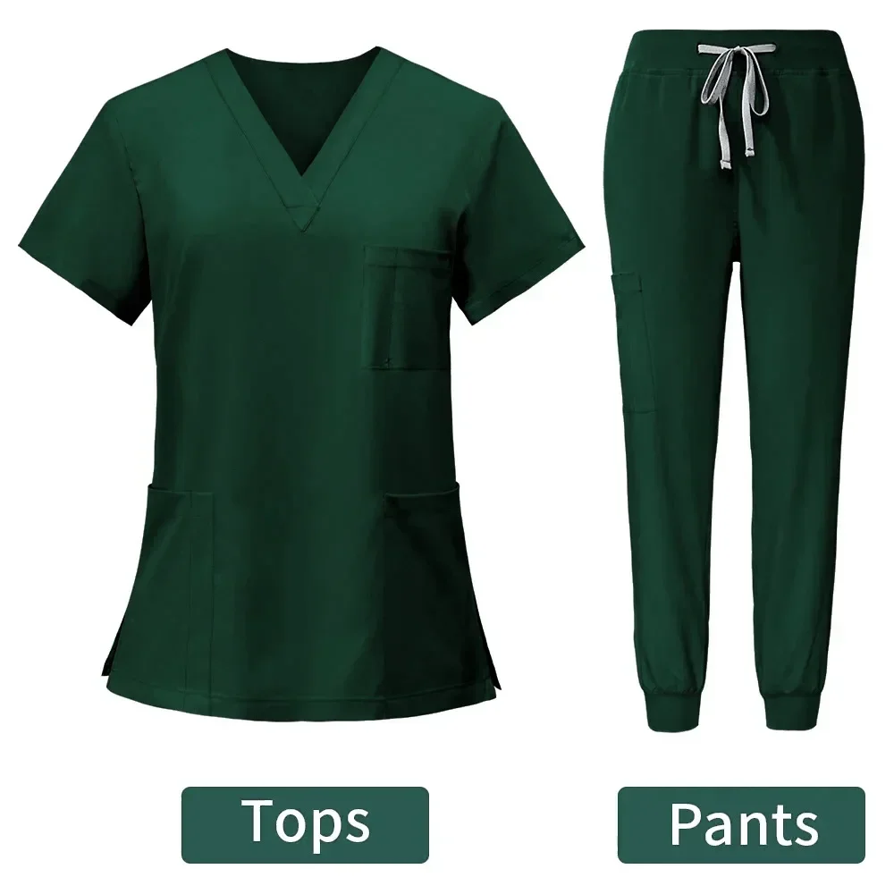 Slim Fit Medical Scrubs Uniforms Women Scrubs Tops Pant  Hospital Nurses Accessories Dental Clinic Beauty Salon Workwear Clothes