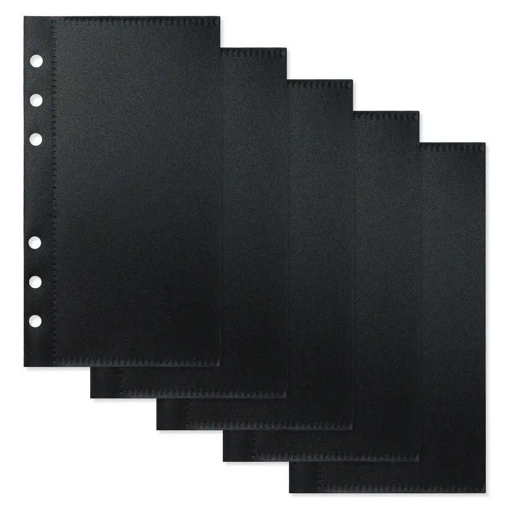 

5pcs A6/A7 Binder Folders Inner Page 6 Hole PP Idol Photo Card Holder Colorful Photo Album Loose Leaf Inside Paper Stationery