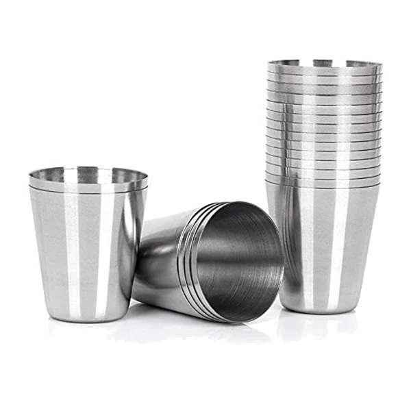 15 Uds vasos de chupito de acero inoxidable recipiente para beber, 30Ml(1Oz) taza de té de café de viaje para Camping, para licor de whisky Tequila