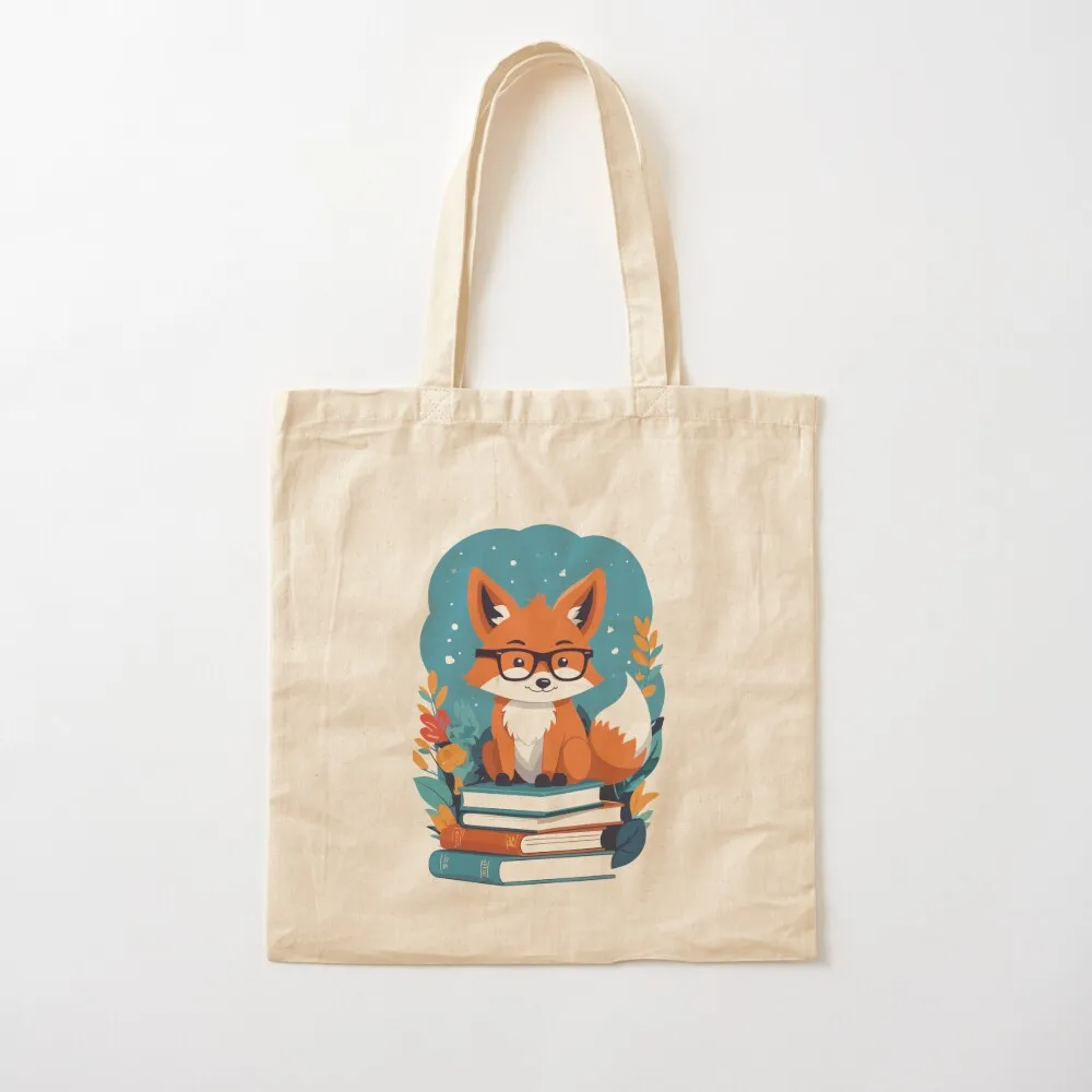

Cute Book Lover Fox Reading Fun Design Tote Bag