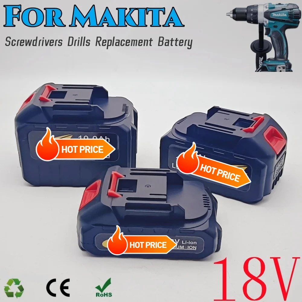 

10000 мАч для Makita, литий-ионная замена, совместимая с Makita BL1860B BL1860 BL1850, перезаряжаемая батарея для электроинструмента