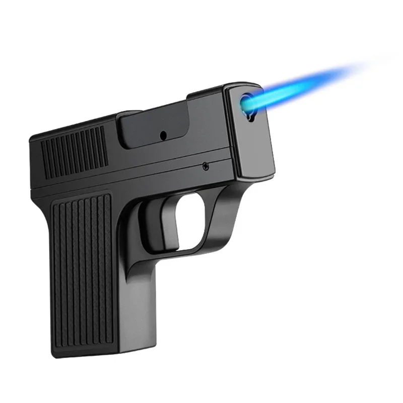 

NEW Cigar Ignite Gun-type Inflatable Windproof Open Flame Lighter Pistol-shaped Cigarette Case Lighters & Smoking Accessories