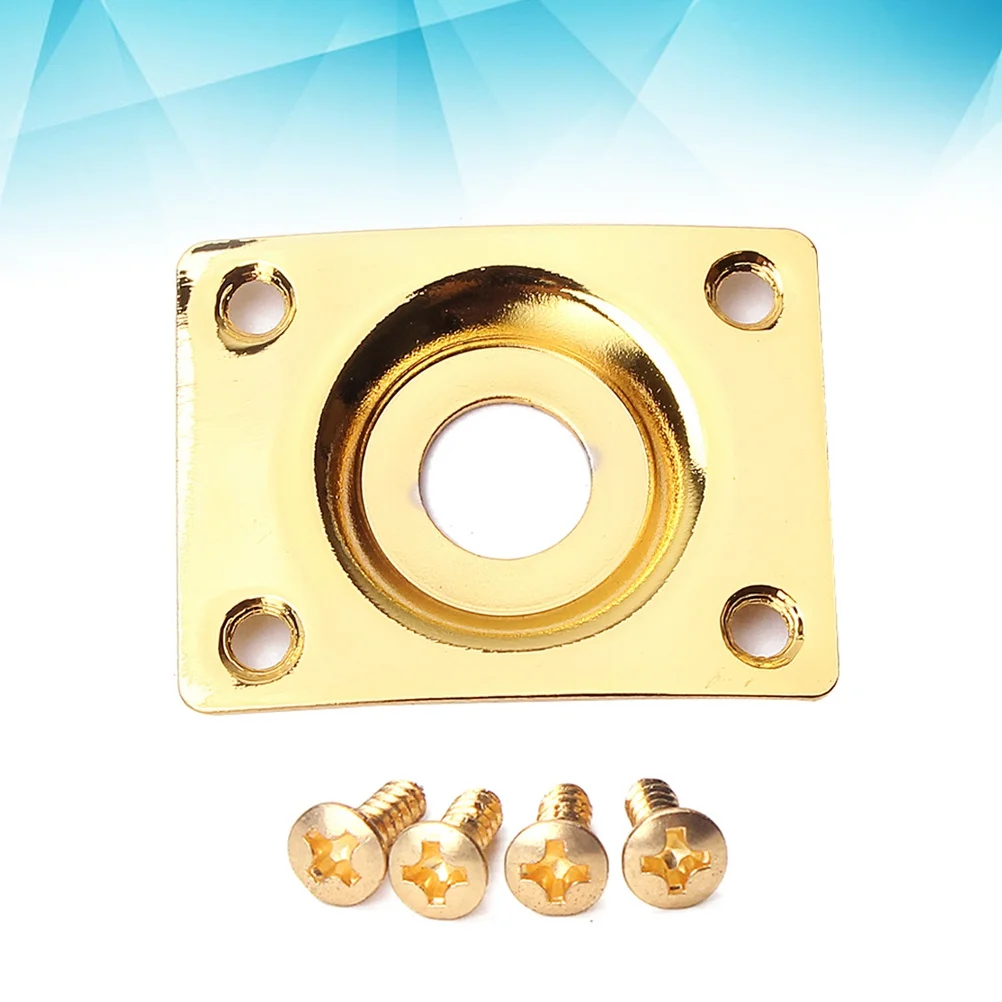 1 لوحة جاك جيتار ذهبية قوية من الحديد والنحاس والنيكل مطلي لاقط مقبس متفرع لوحة متينة لباس الجيتار الكهربائي #4