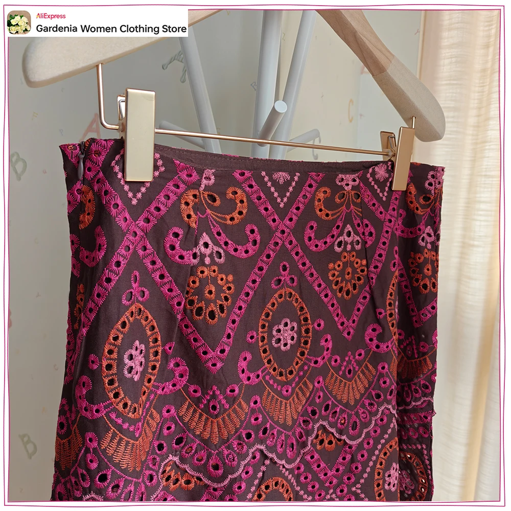 Elegant Women Embroidered Eyel - Embroidery Eyelet ulasan dan harga