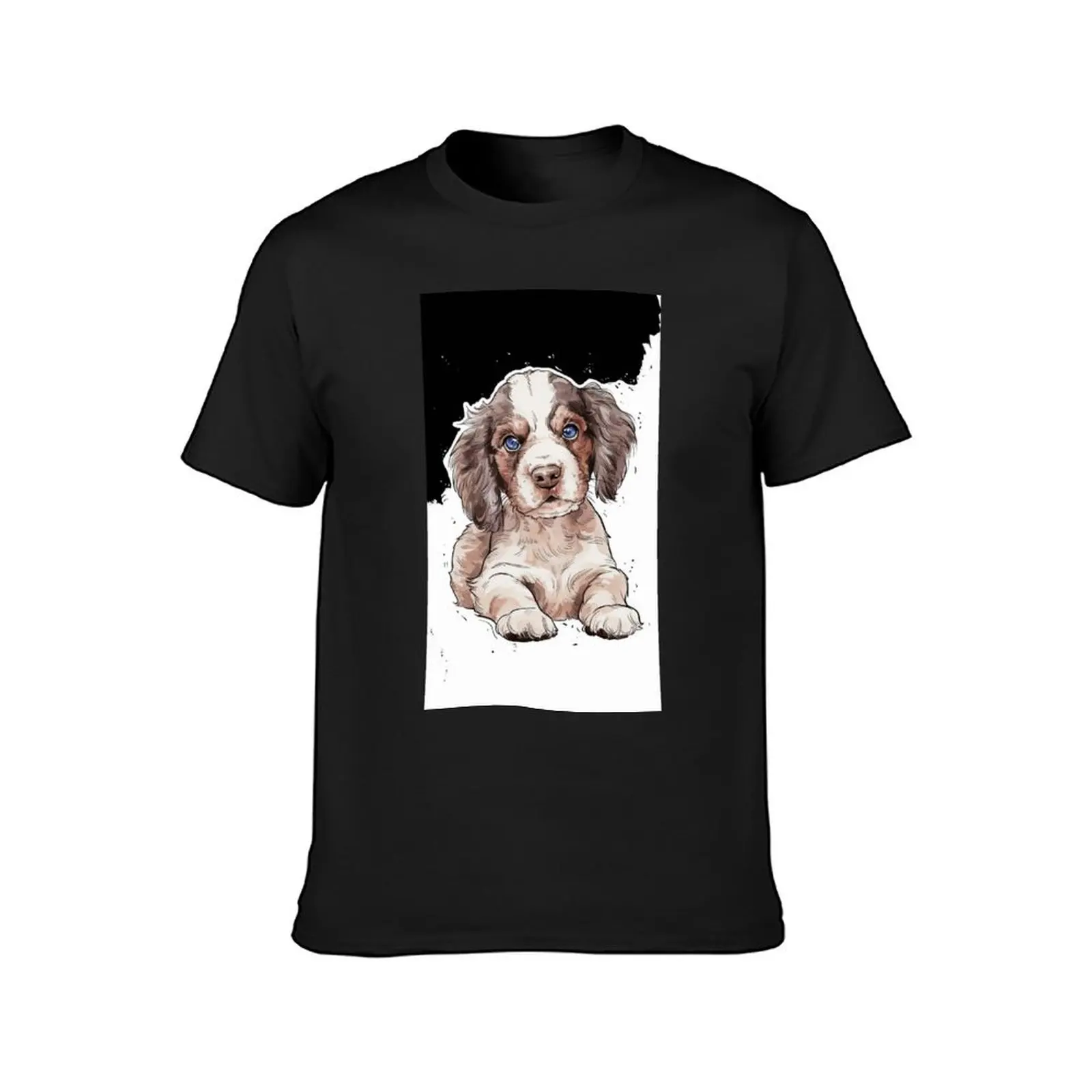 Cute blue-eyed puppy series : 3 T-Shirt oversizeds Short sleeve tee aesthetic clothes customs men t shirt