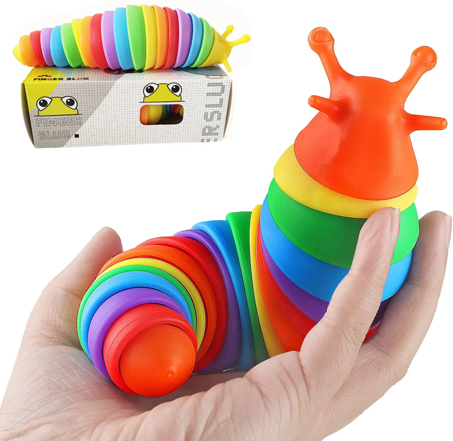 Juguete de descompresión Fidget Slug para niños y adultos, juguete sensorial con forma de oruga, 18cm