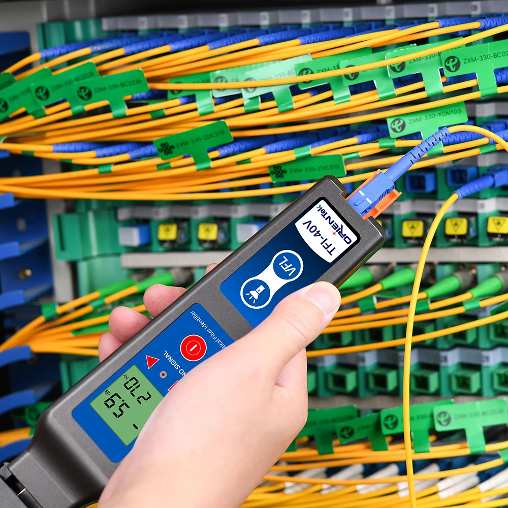 Orientek TFI-40V معرف الألياف الضوئية + VFL + ضوء LED، كاشف معرف الألياف الحية TFI-45 OFI، مقياس الطاقة الضوئية