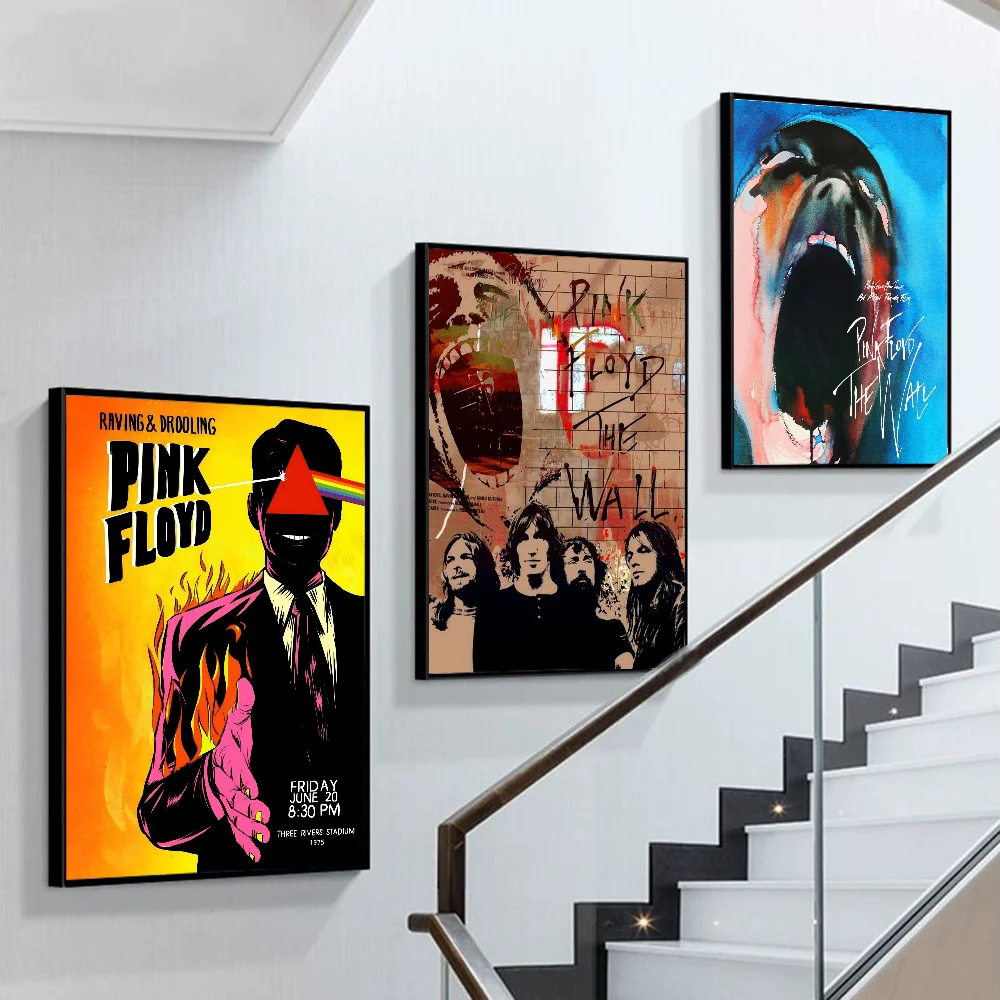 The Pink Floyd Band Samoprzylepny plakat artystyczny Decoracion Malarstwo Wall Art Biały papier pakowy Wystrój domu