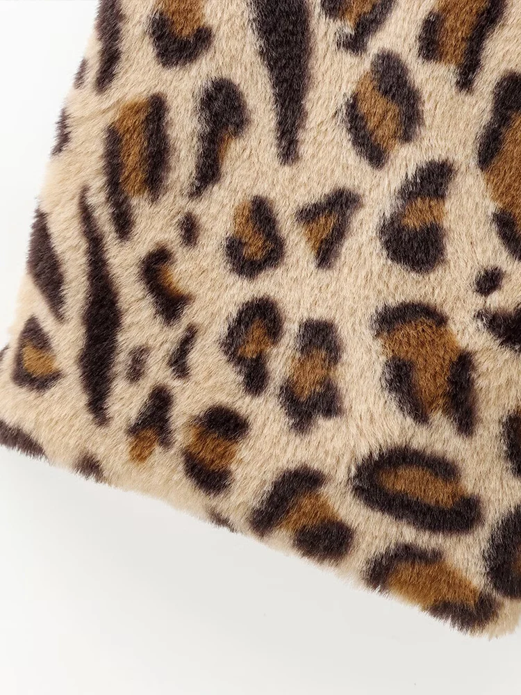 欧米風 2025 秋冬新作 レディースファッション アニマルプリント フェイクファー風コート