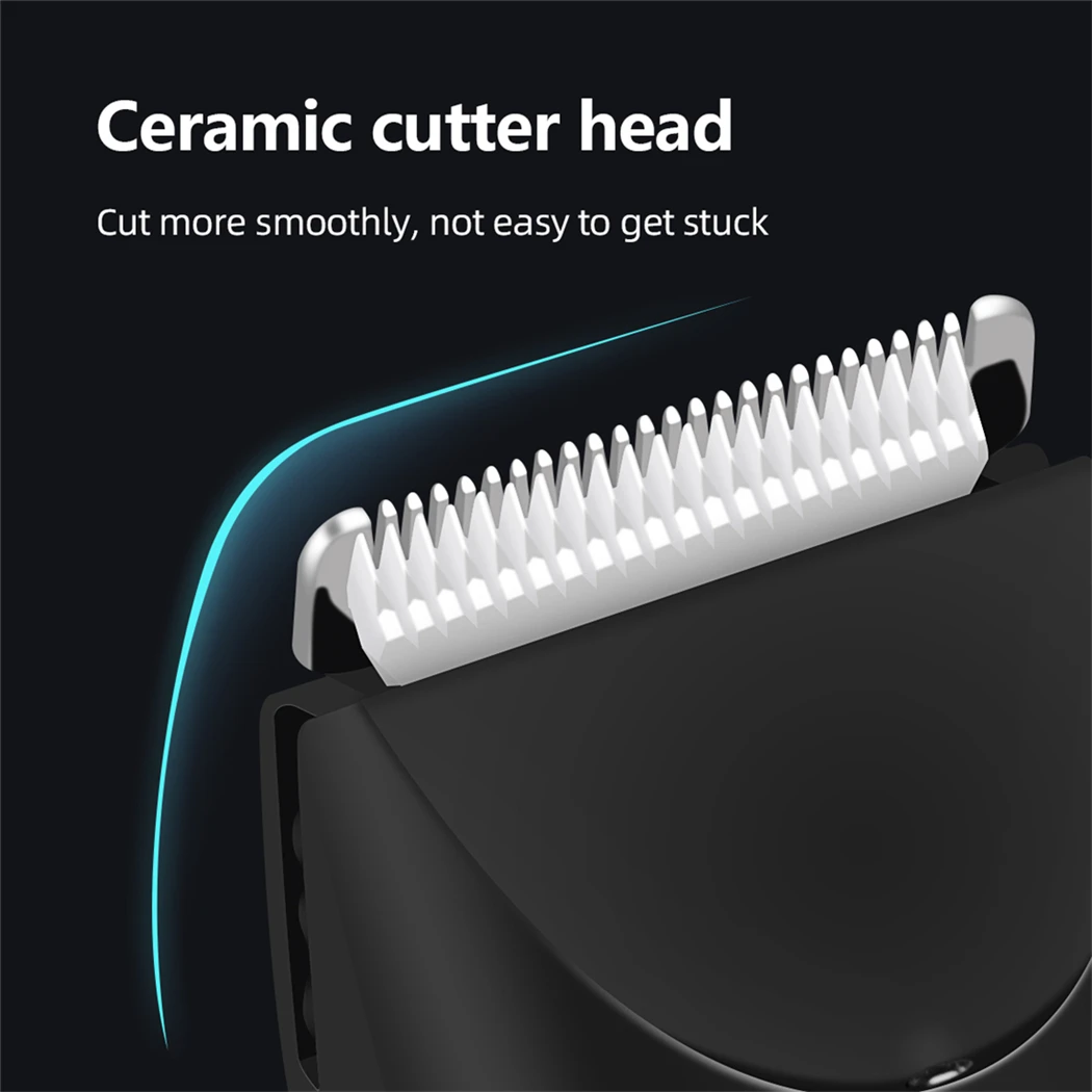 CkeyiN Professional Hair Trimmer Clipper ผมไฟฟ้าพร้อมไฟ LED Men Groin Ball ตัดผมเครื่องโกนหนวดแบบชาร์จไฟได้สําหรับทั้งร่างกาย